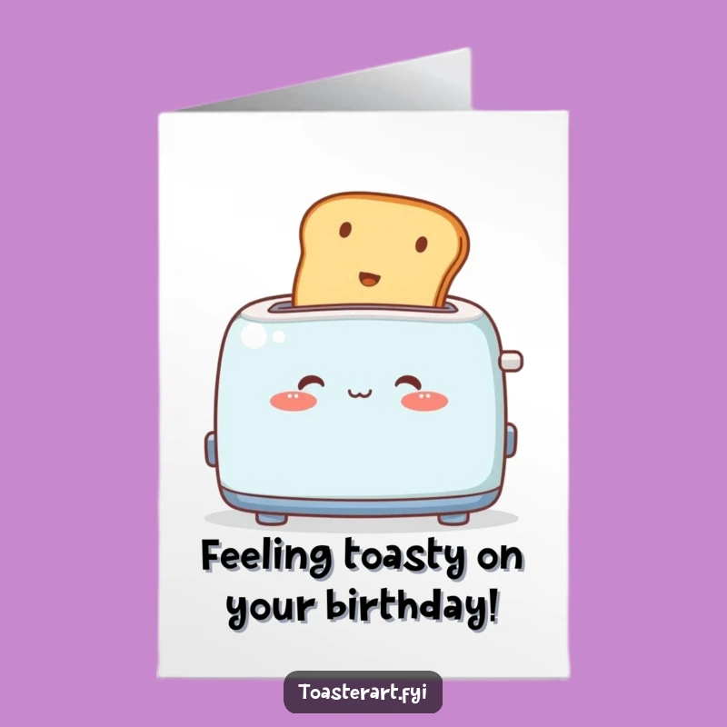 Free Printable Birthday Card: Blushing Toaster - Downloadable Funny Gift!