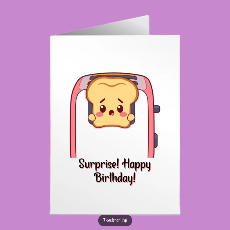 Free Printable Birthday Card: Startled Toast Peek Downloadable Gift