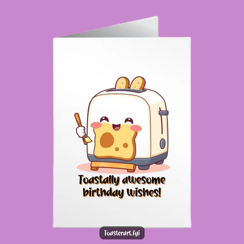 Free Printable Birthday Card: Funny Toaster Painting Toast, Hilarious Downloadable Gift