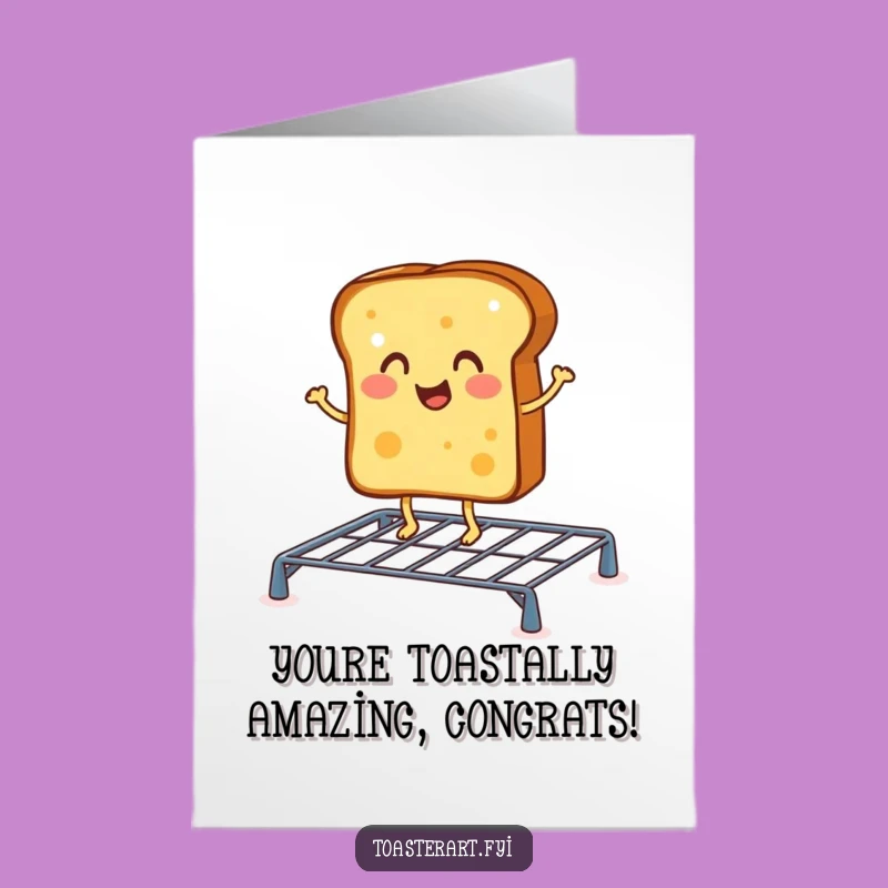 Free Printable Congrats Card: Toast Jigs on Rack, Downloadable for Toasty Success