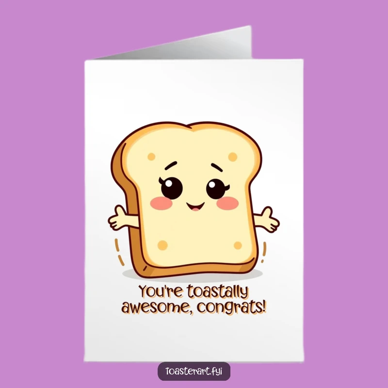 Free Printable Congratulations Card: Bread Slice Victory Ride - Funny Downloadable Gift
