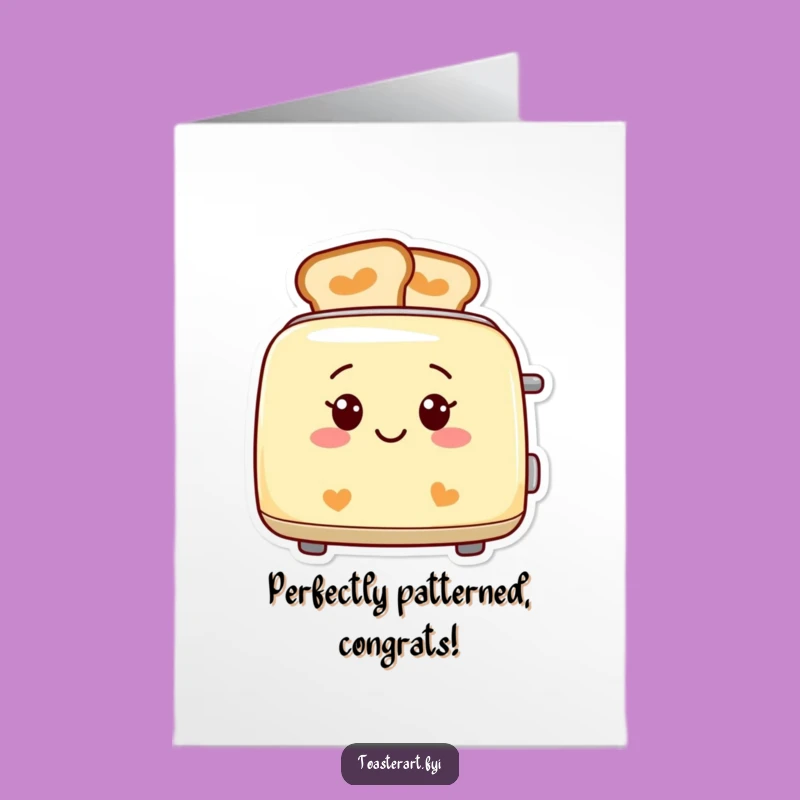 Free Printable Congratulations Card: Patterned Toast Toaster Funny Downloadable Gift