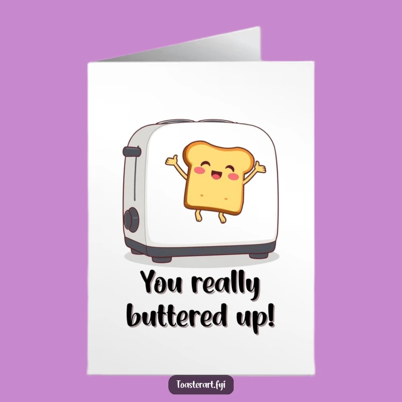 Free Printable Congrats Card: Bouncing Bread Slice Funny Celebration Downloadable Gift