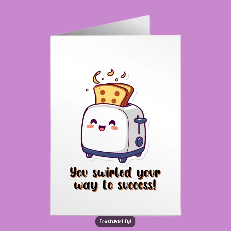 Free Printable Congratulations Card: Artistic Swirl Toast Toaster Funny Downloadable Gift