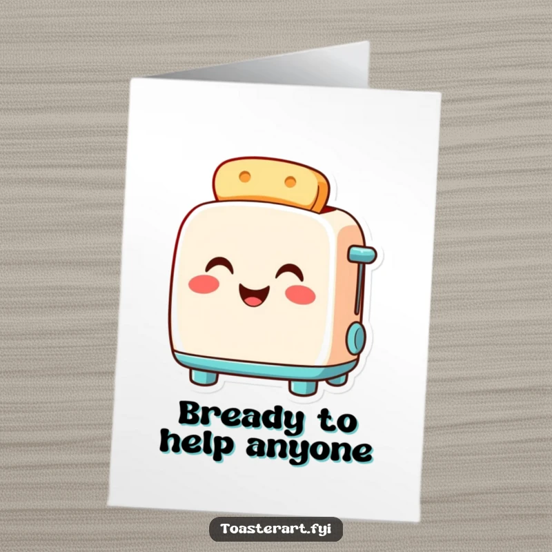 Funny Free Printable Thank You Card featuring a proud, smiling toaster character, offering a warm and humorous expression of gratitude.