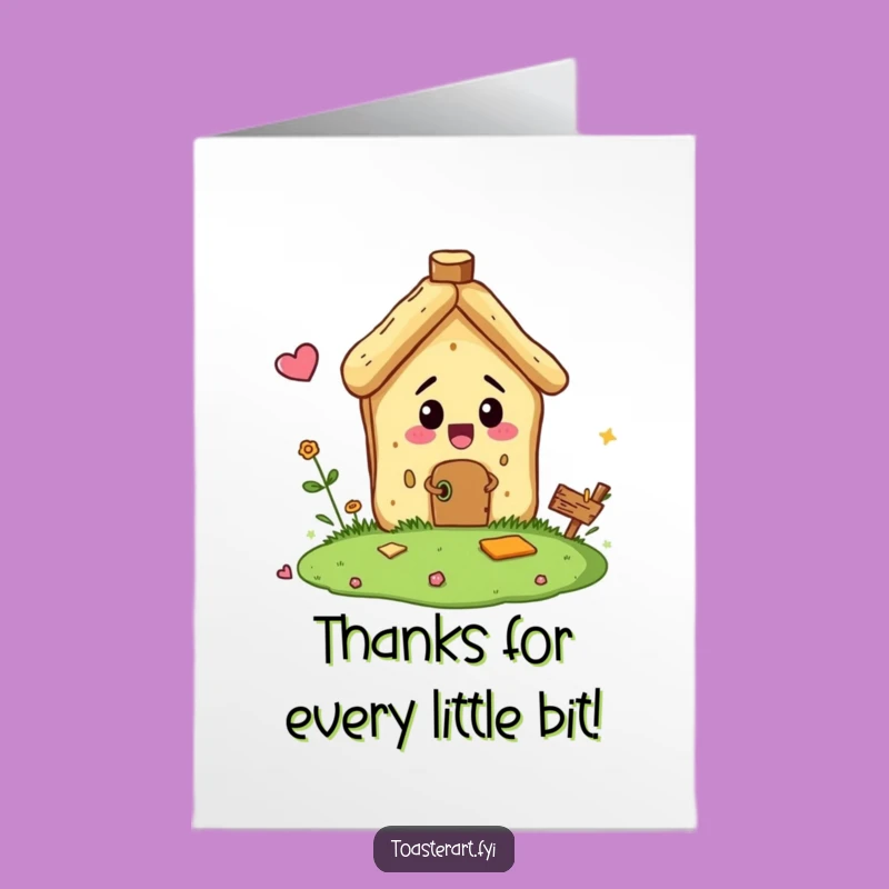 Free Printable Thank You Card: Funny Crumb House, Building Thanks Downloadable