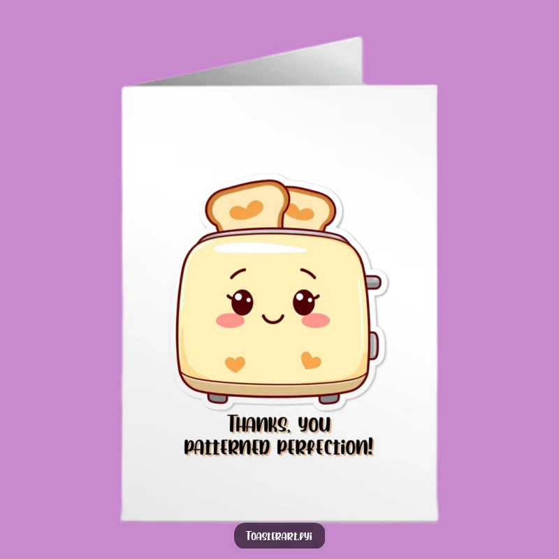 Free Printable Thank You Card: Patterned Toast Toaster Funny Downloadable Gift