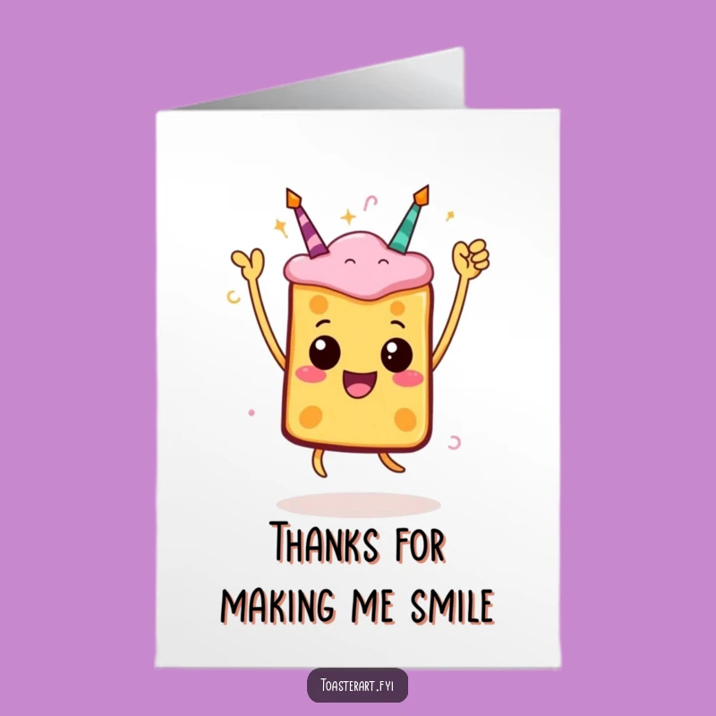 Free Printable Thank You Card: Toast's Grateful Jump - Funny Downloadable Gift
