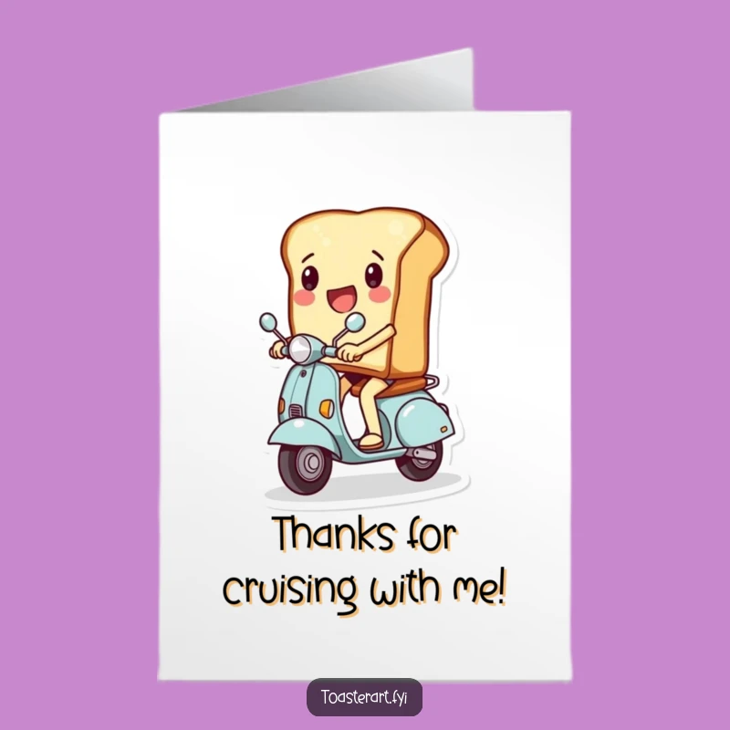 Free Printable Thank You Card: Funny Toast Scooter, Quick Thanks Downloadable