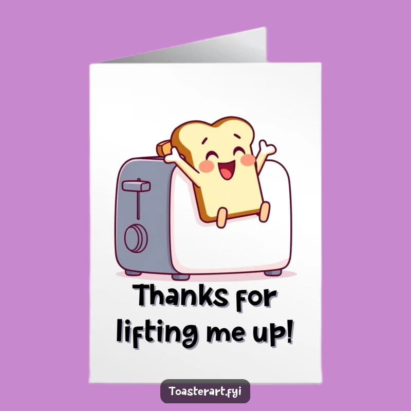 Free Printable Leaping Toast Thank You Card - Enthusiastic Downloadable Art for Gratitude