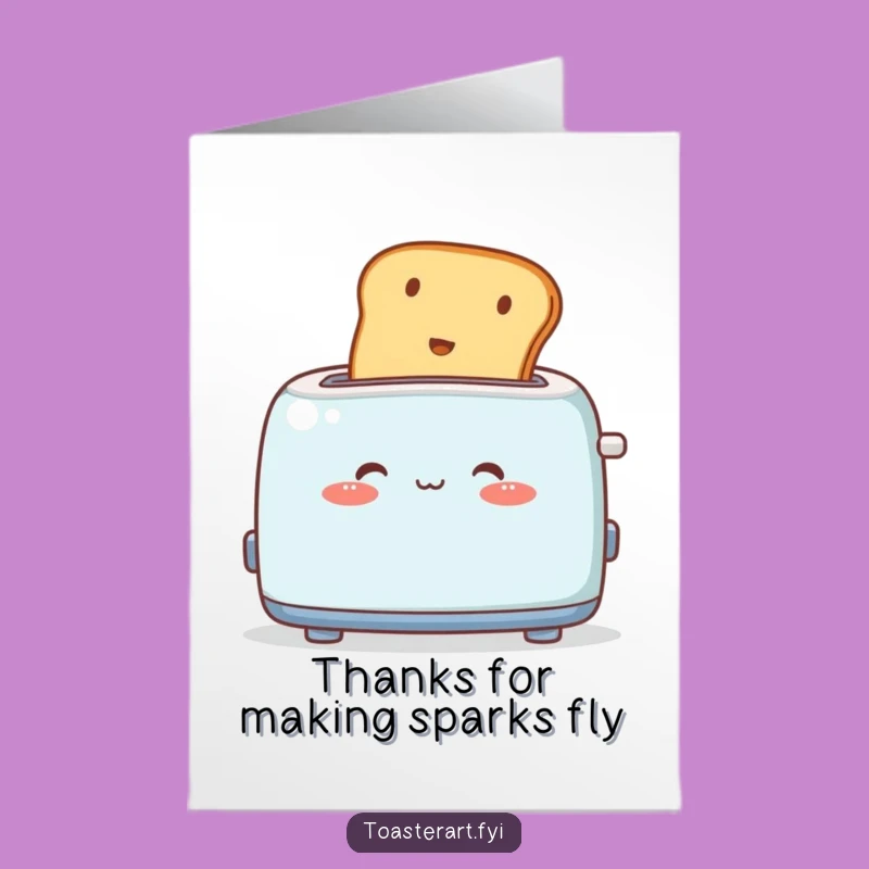 Free Printable Thank You Card: Blushing Toaster - Downloadable Gratitude!