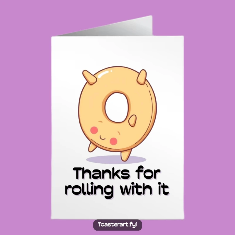 Free Printable Thank You Card: Bagel's Acrobatic Thanks, Funny Downloadable Gift