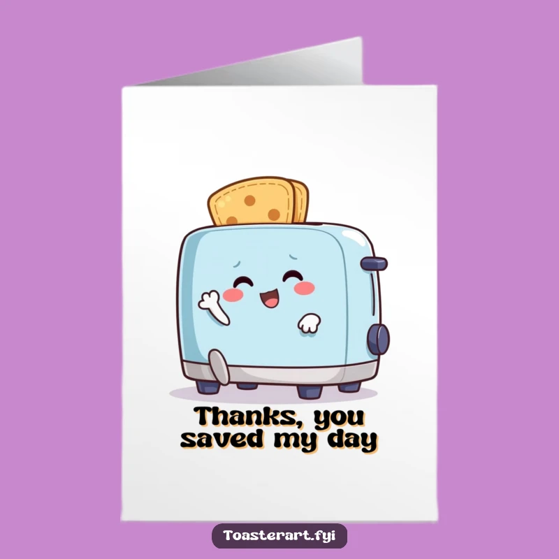 Free Printable Thank You Card: Crumb Escaping Toaster, Downloadable for Funny Thanks