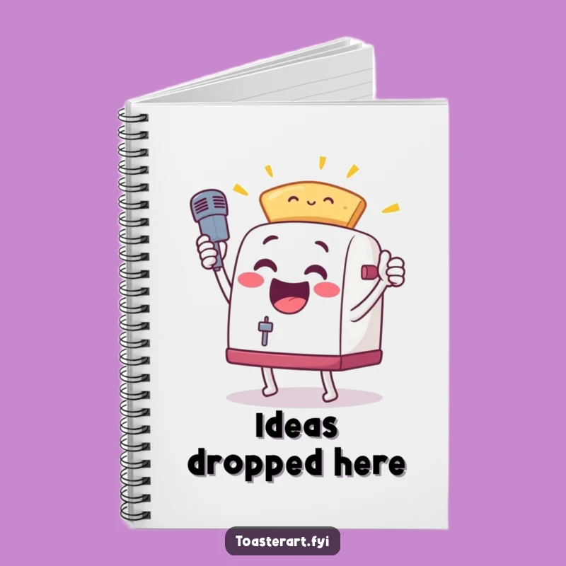 Funny Toaster Mic Drop Notebook - Jot Down Your Winning Ideas with This Character