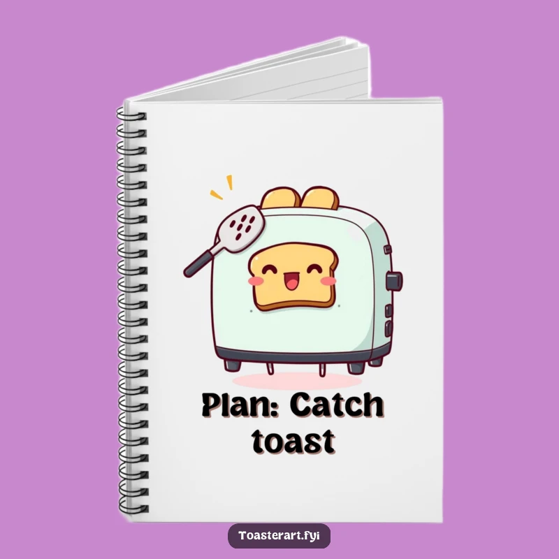 Funny Spatula Toaster Notebook - Journal Toast Catching Pages, Creative Comical Gift
