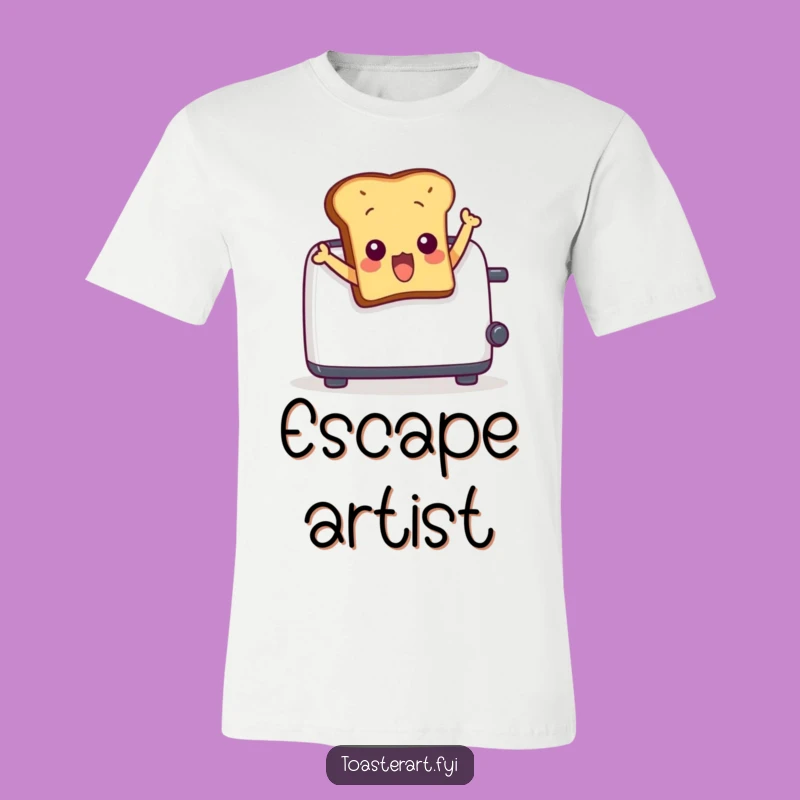 Funny Surprised Toast T-Shirt - Leaping Character from Toaster Apparel Gift