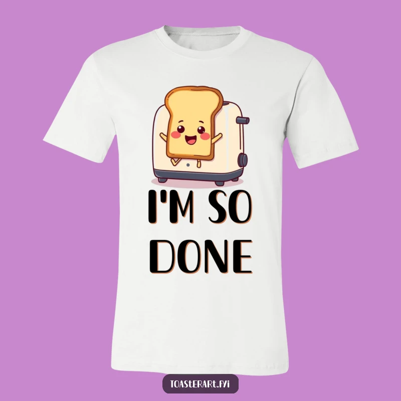 Funny Toast Jump T-Shirt: Hilarious Cartoon Toast Popping Out Apparel