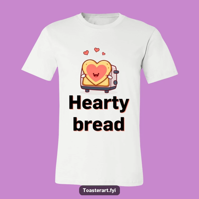 Funny Heart Toast T-Shirt - Toaster Love Art Graphic Tee, Sweet Funny Gift