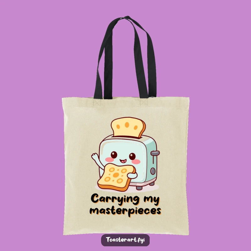 Funny Toaster Artist Tote Bag: Carry Your Masterpiece Funny Gift