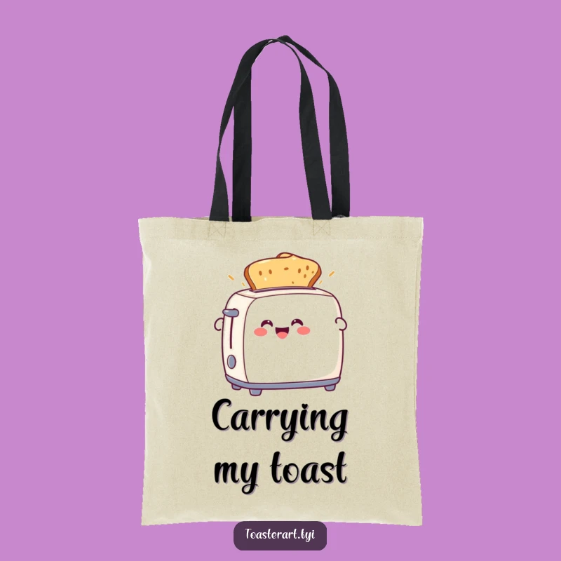 Funny Toaster Toast Tote Bag - Stylish Character Accessory for Humorous Errands