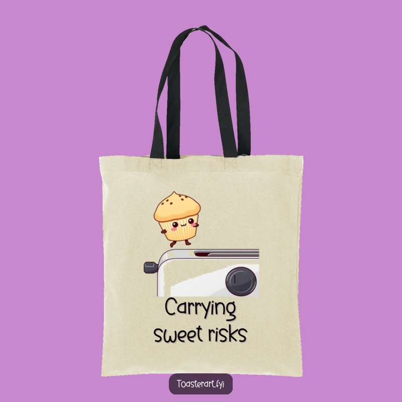 Funny Muffin Toaster Tote Bag: Carry Your Essentials with Hilarious Kawaii Flair