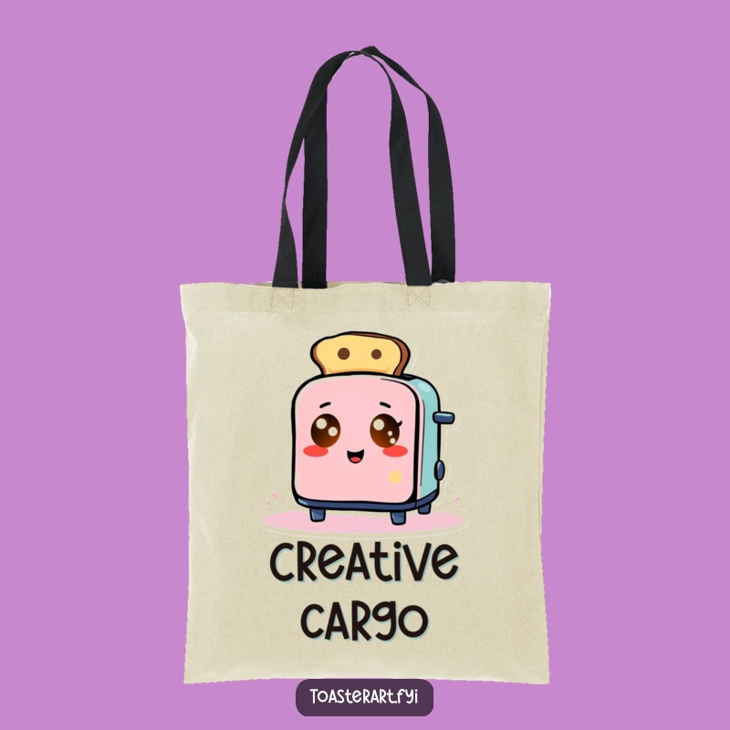 Funny Abstract Toaster Tote Bag: Glowing Eyes Toast Art Carryall