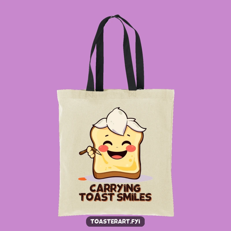 Funny Art Brush Toast Tote Bag: Stylish Art Carrier, Practical Gift!
