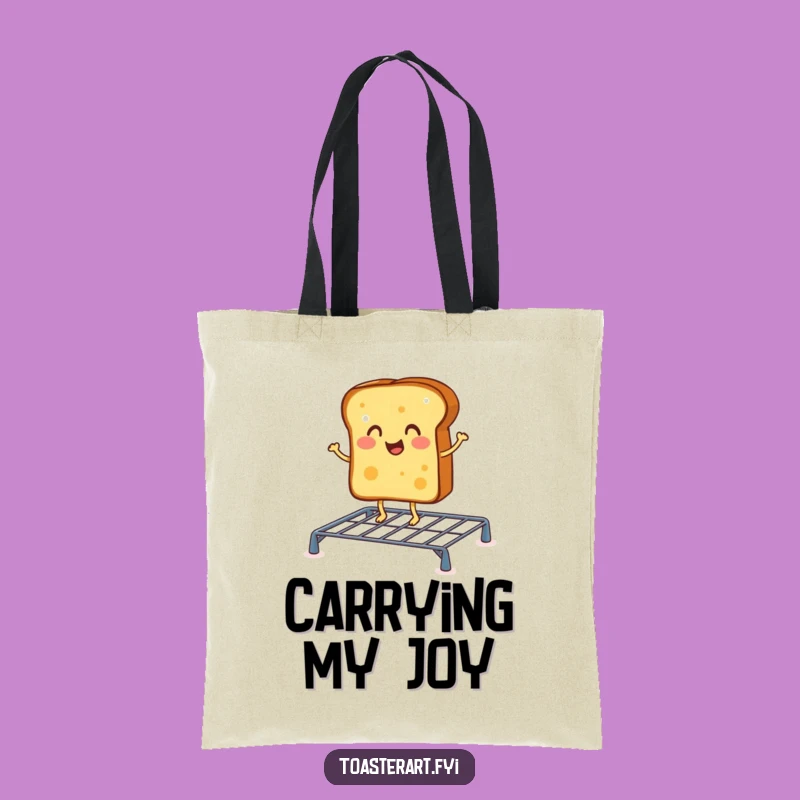 Funny Cheerful Toast Jig Tote Bag: Carry Your Morning Spirit