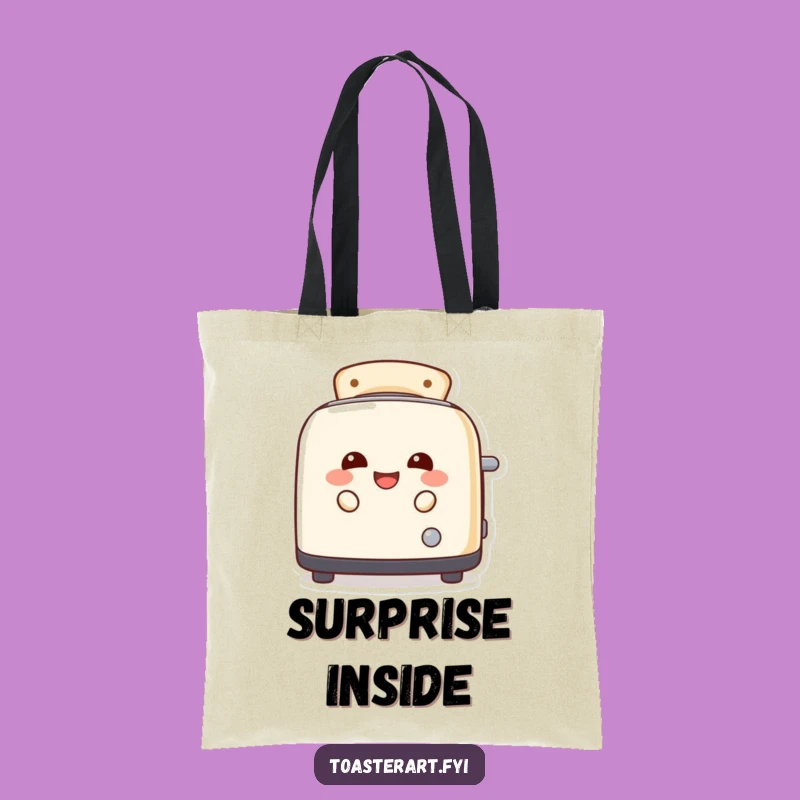 Funny Laughing Toaster Tote Bag - Carry Your Laughs with This Peeking Character