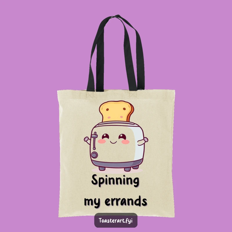 Funny Spinning Toaster Tote Bag: Playful Style, Chic Humorous Gift