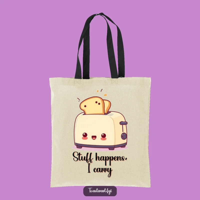 Funny Surprised Toaster Flying Toast Tote Bag - Humorous Accessory Gift