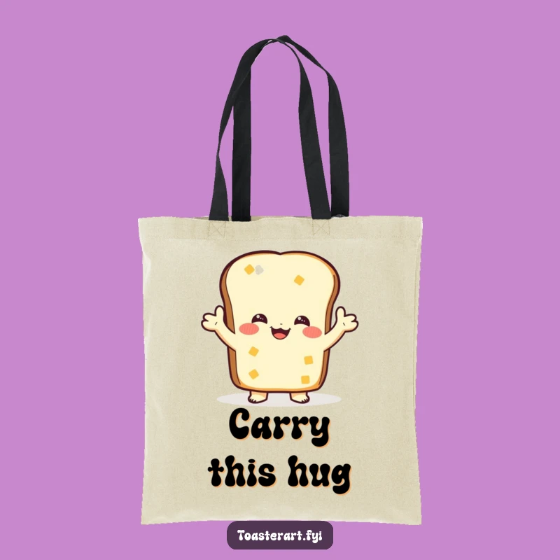 Funny Toast Hug Tote Bag: Embrace Design, Practical Funny Gift