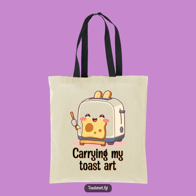 Funny Toaster Art Tote Bag: Carry Your Essentials with Humorous Toast Painting