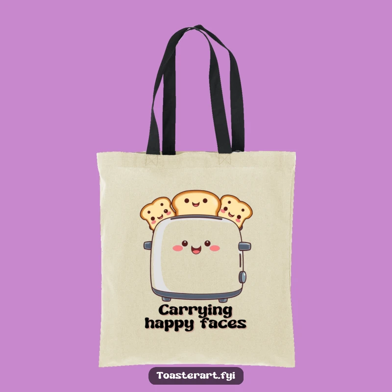 Funny Toaster Face Tote: Carry Your Breakfast Smiles