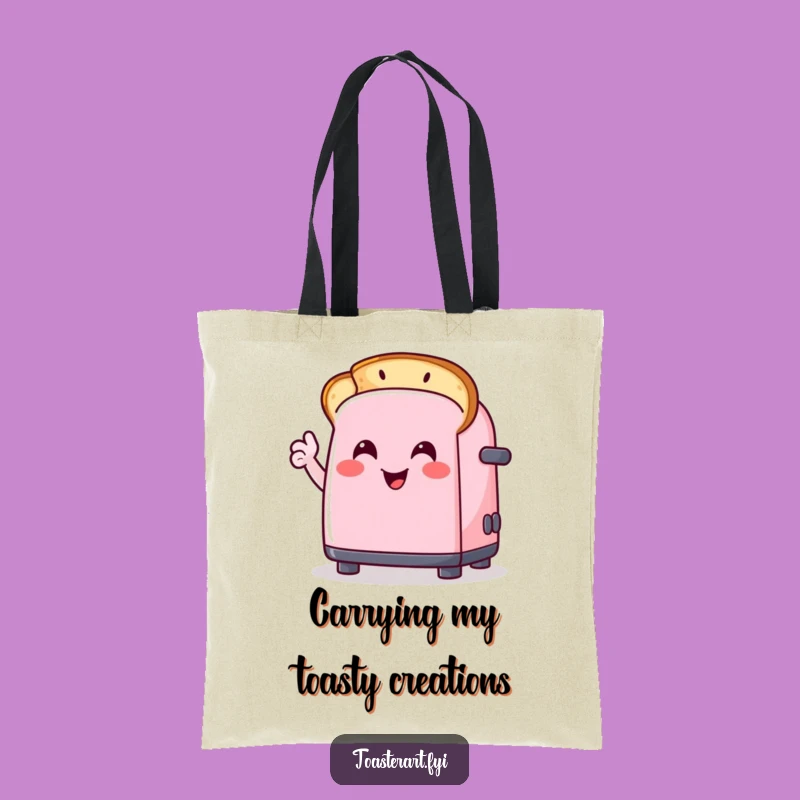 Funny Toaster Tote: Cheerful Toast Art Bag for Groceries Funny Gift