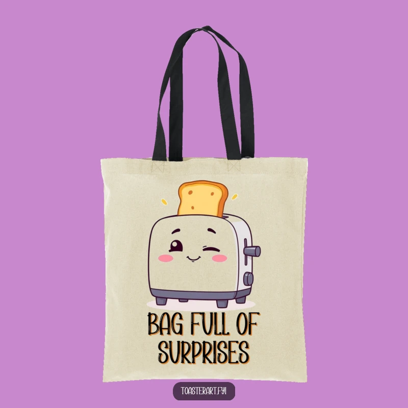Funny Winking Toaster Tote Bag: Carry Your Essentials with Hilarious Breakfast Flair