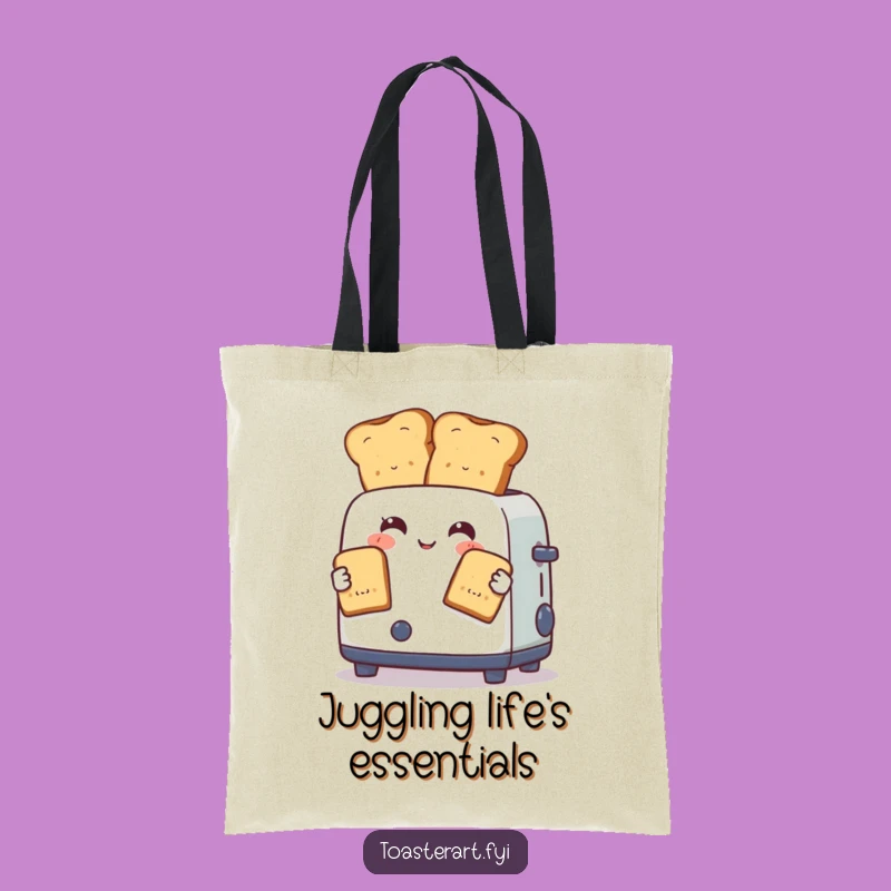 Funny Juggling Toast Tote Bag: Carry Your Breakfast Skills Funny Gift