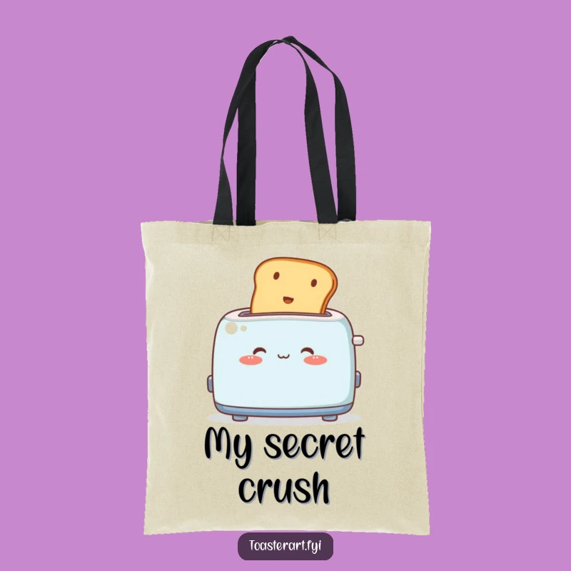 Funny Blushing Toaster Tote Bag: Cute Toast Eruption Carryall